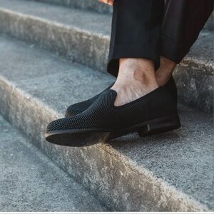 DUKE + DEXTER PYRAMID BLACK EMBOSSED LOAFER HANDMADE ENGLAND